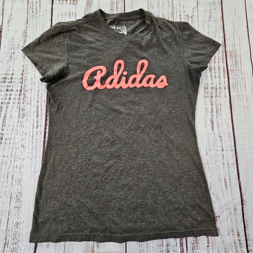 adidas Go-To Tee Gray Short Sleeve Cotton Blend T-Shirt Men's S‎